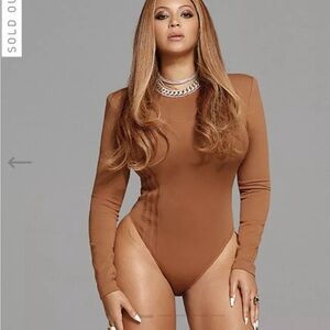 Ivy Park X Addidas Beyonce Brown Long Sleeve Bodysuit size small BNWT